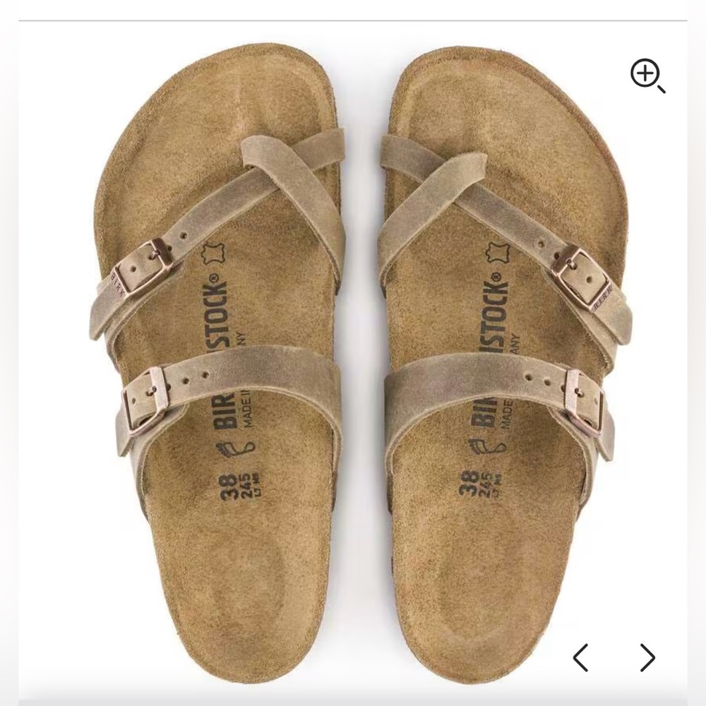 Birkenstock Mayari  women  Taupe Cross-Strap Suede Sandals size 8-8.5